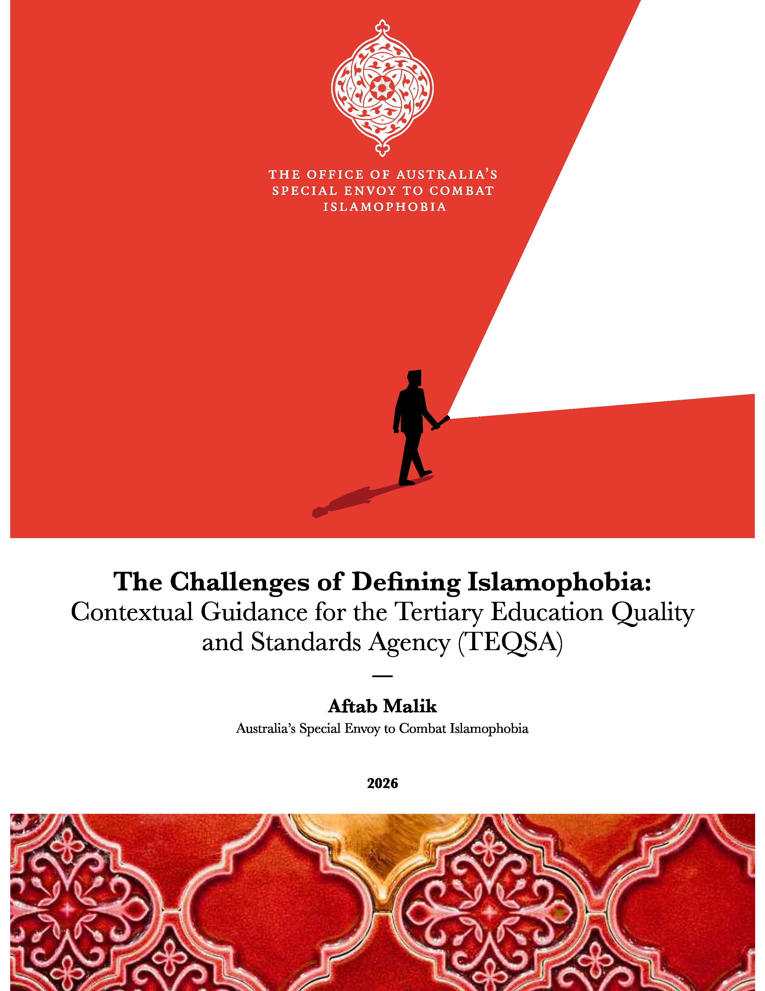 Cover of TEQSA Guidance on defining Islamophobia